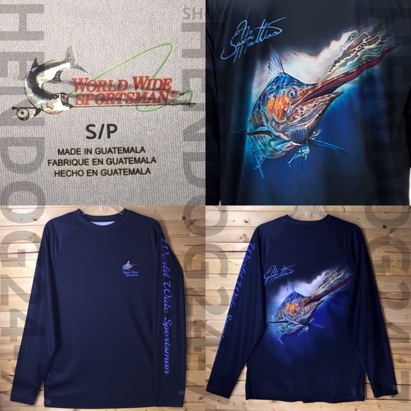 WORLDWIDE SPORTSMAN SALT PRINT MEN’S LONG SLV TEE - Picture 4 of 4